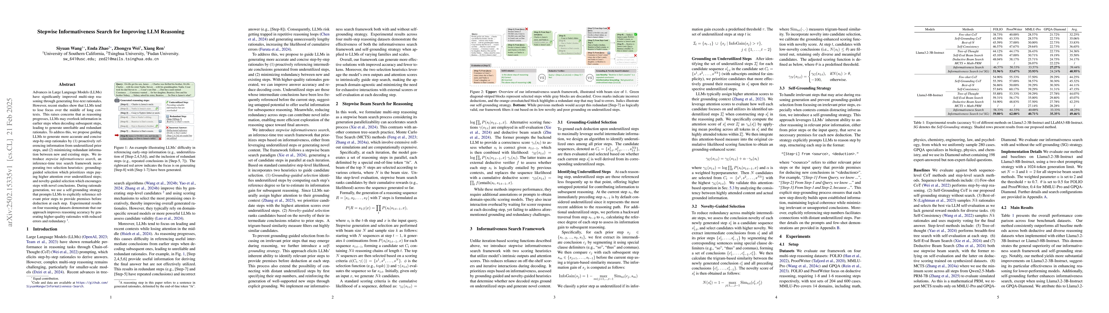 Thumbnail for Stepwise Informativeness Search for Improving LLM Reasoning