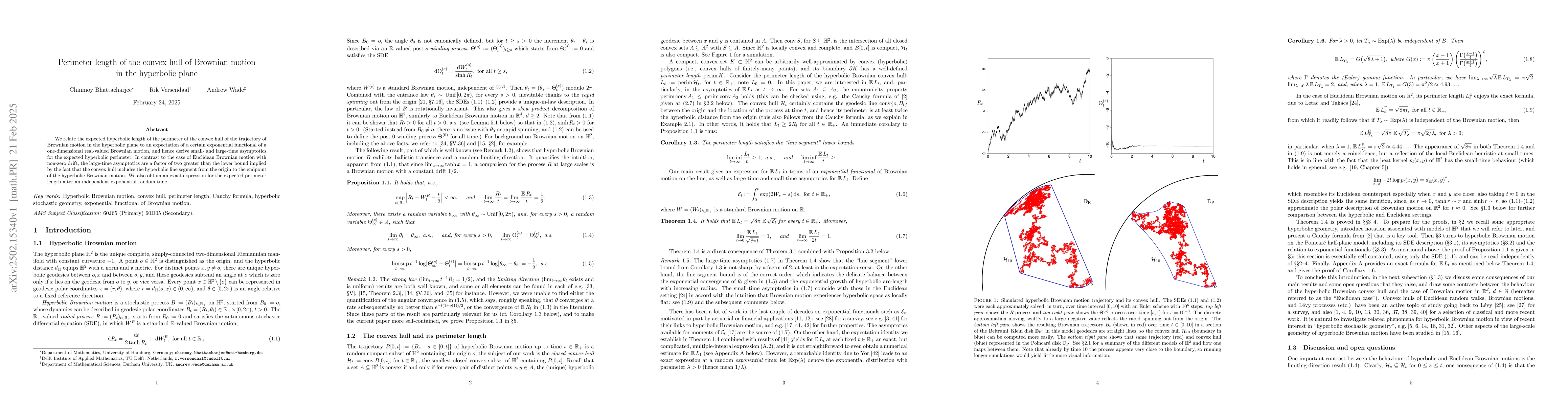 Thumbnail for Perimeter length of the convex hull of Brownian motion in the hyperbolic
  plane