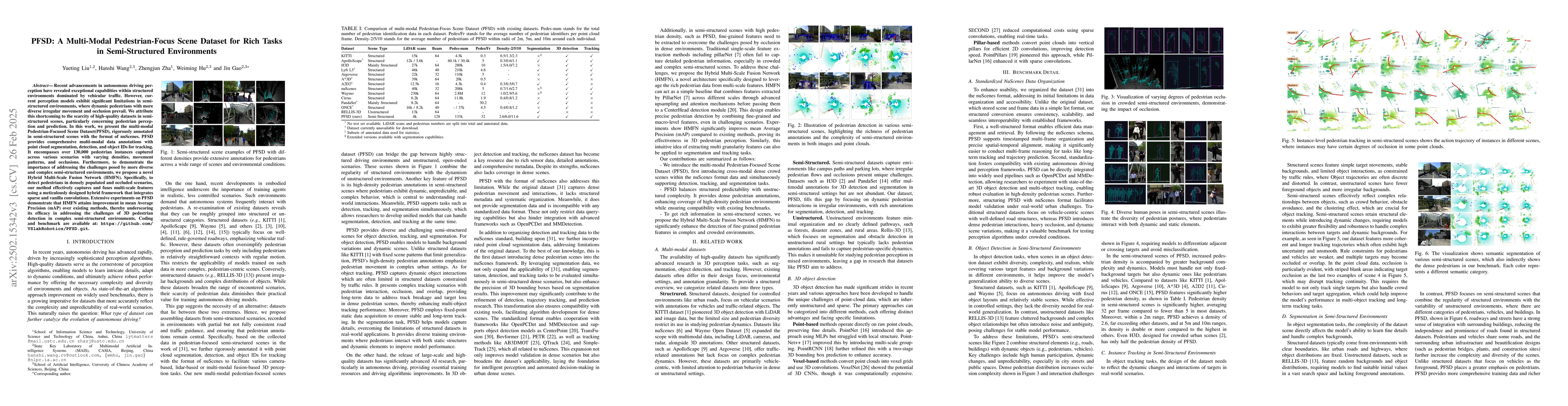Thumbnail for PFSD: A Multi-Modal Pedestrian-Focus Scene Dataset for Rich Tasks in
  Semi-Structured Environments
