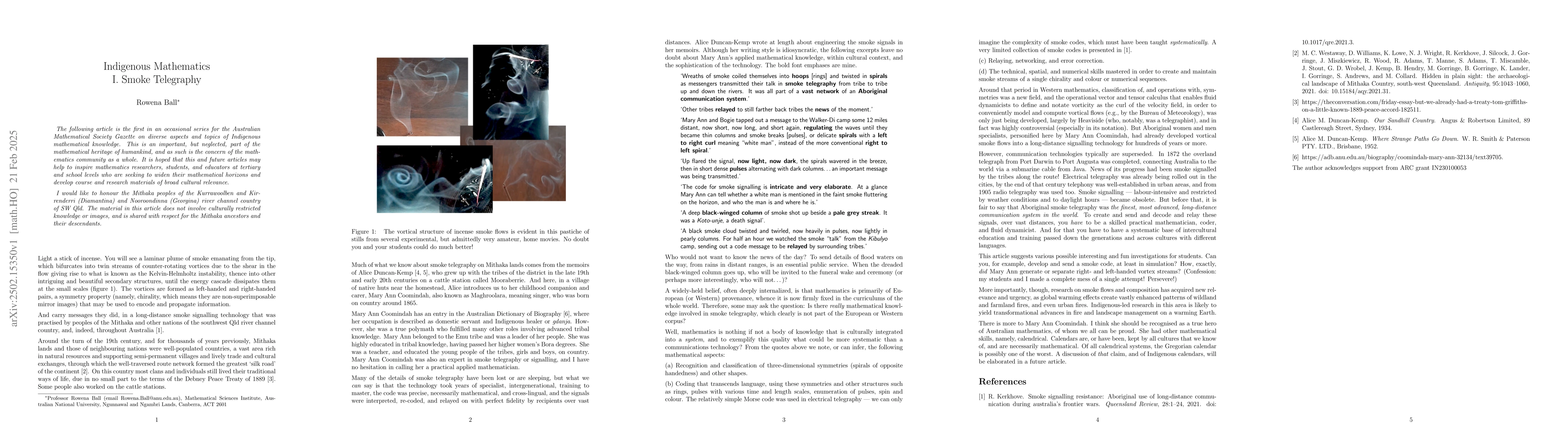 Thumbnail for Indigenous Mathematics I. Smoke Telegraphy