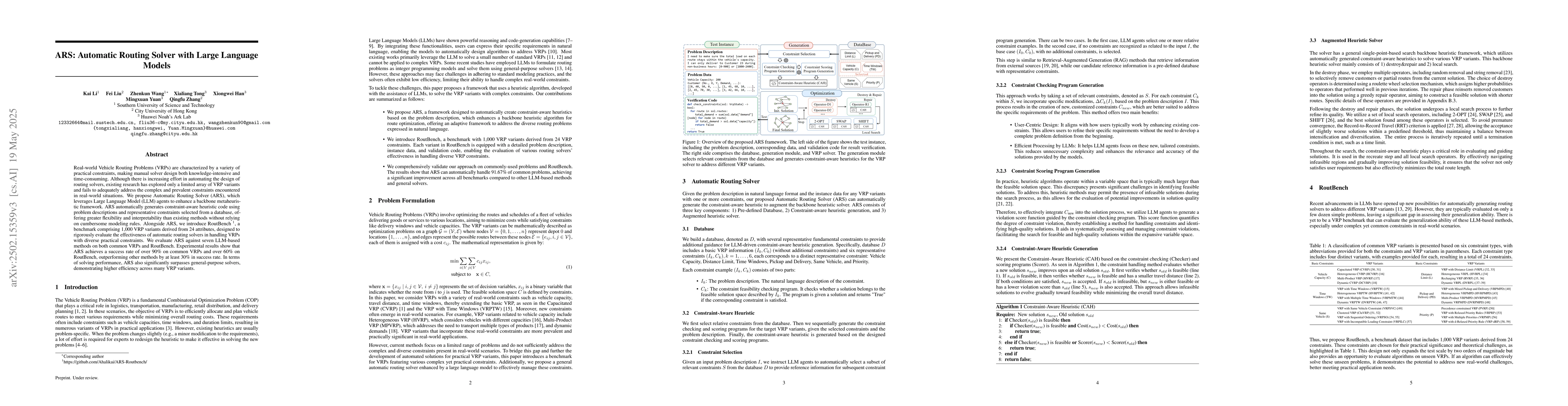 Thumbnail for ARS: Automatic Routing Solver with Large Language Models
