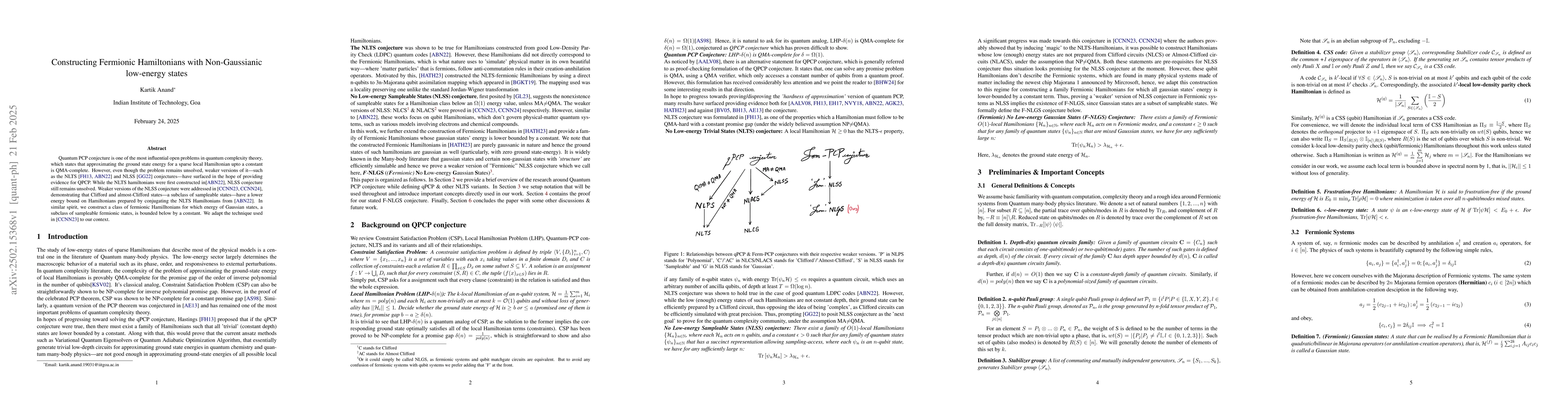Thumbnail for Constructing Fermionic Hamiltonians with Non-Gaussianic low-energy
  states