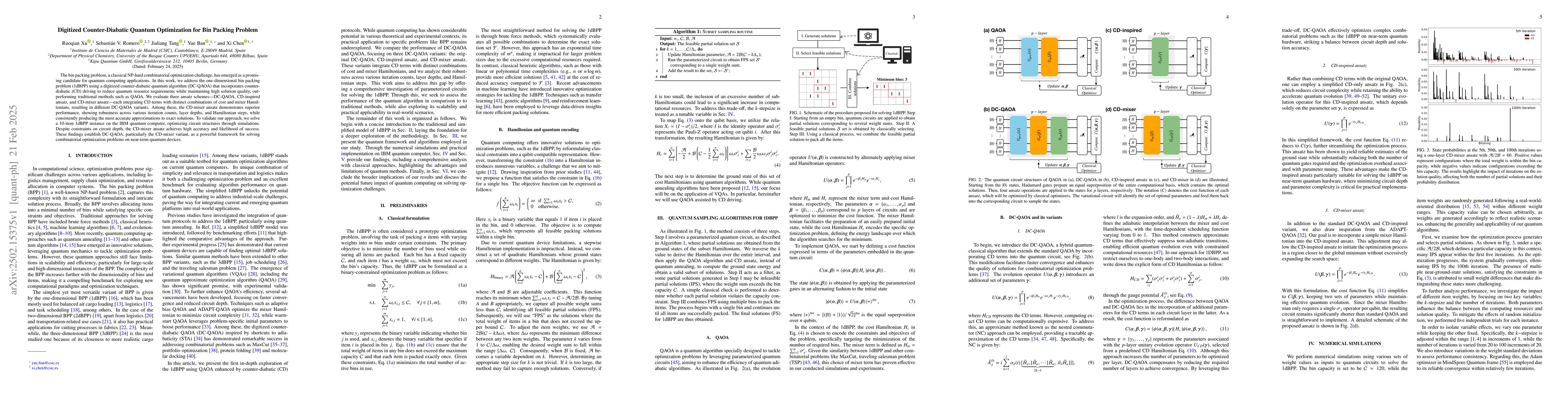 Thumbnail for Digitized Counter-Diabatic Quantum Optimization for Bin Packing Problem