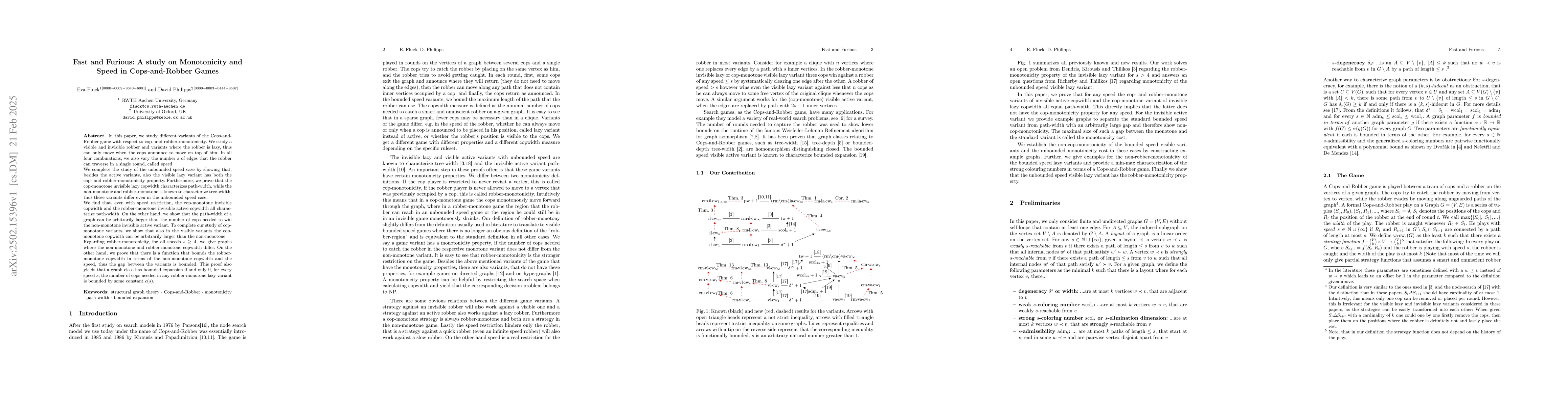 Thumbnail for Fast and Furious: A study on Monotonicity and Speed in Cops-and-Robber
  Games