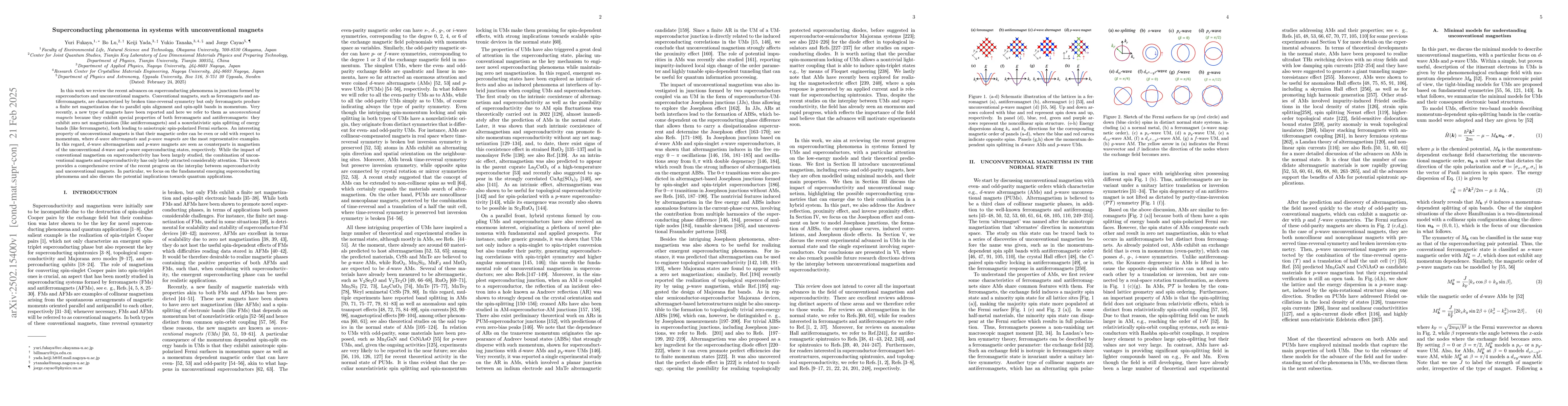 Thumbnail for Superconducting phenomena in systems with unconventional magnets