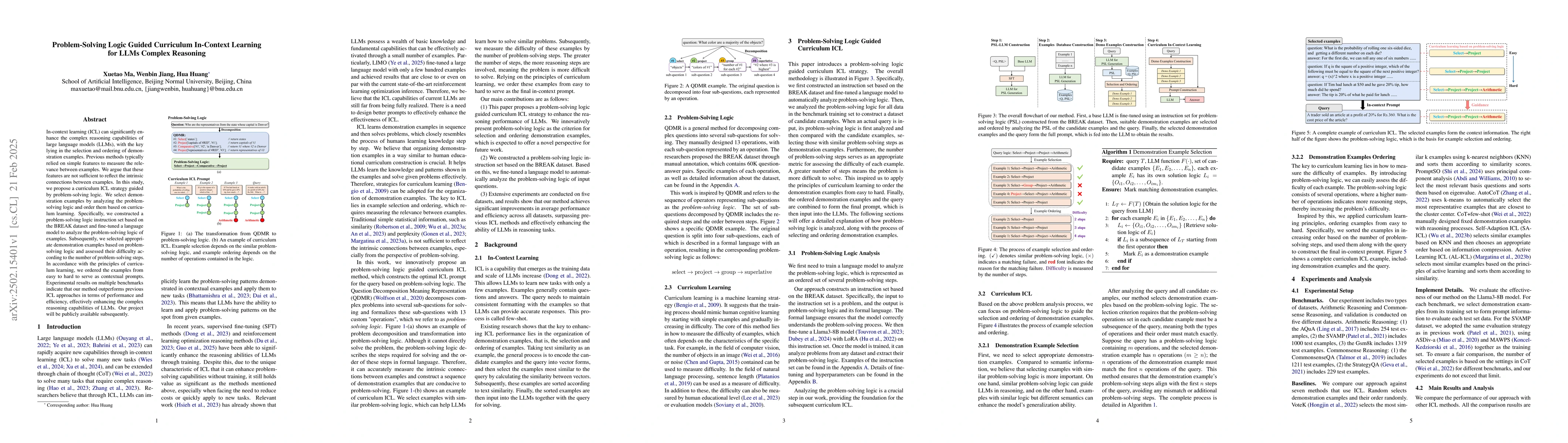 Thumbnail for Problem-Solving Logic Guided Curriculum In-Context Learning for LLMs
  Complex Reasoning