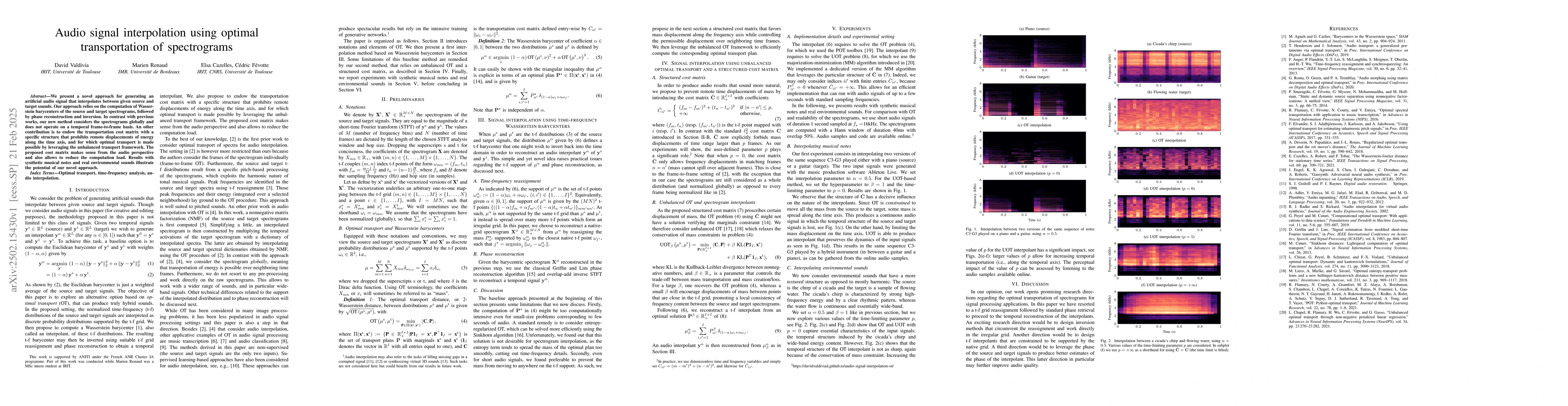 Thumbnail for Audio signal interpolation using optimal transportation of spectrograms