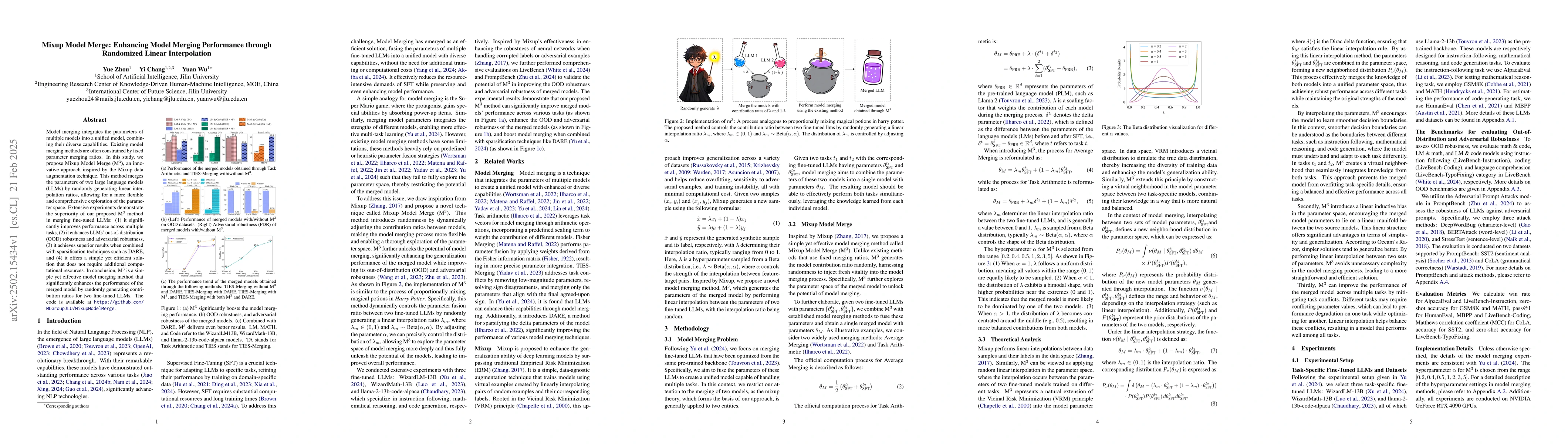 Thumbnail for Mixup Model Merge: Enhancing Model Merging Performance through
  Randomized Linear Interpolation