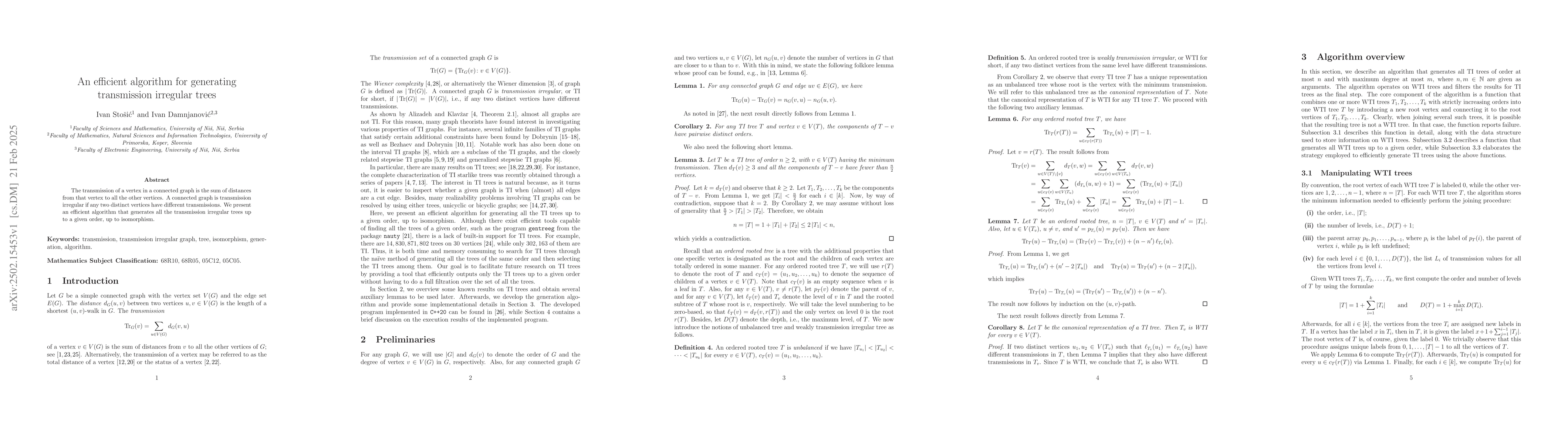 Thumbnail for An efficient algorithm for generating transmission irregular trees