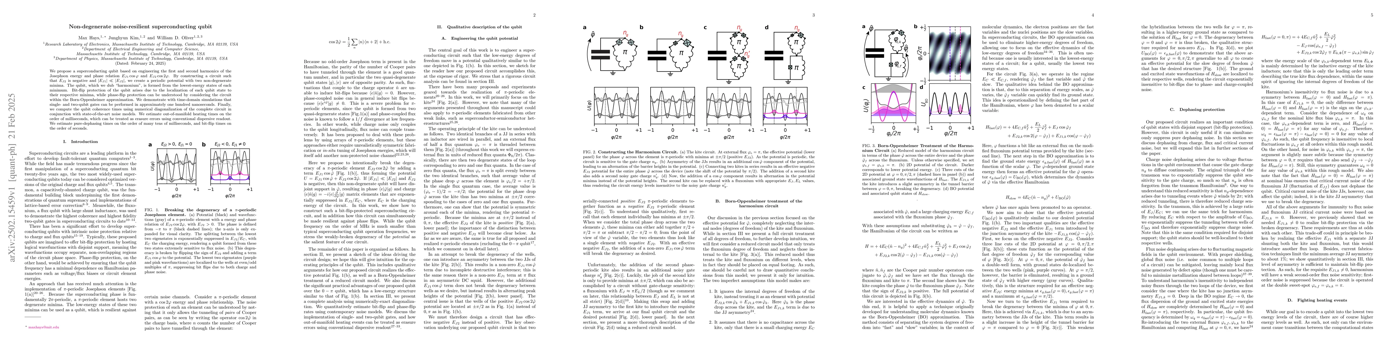 Thumbnail for Non-degenerate noise-resilient superconducting qubit