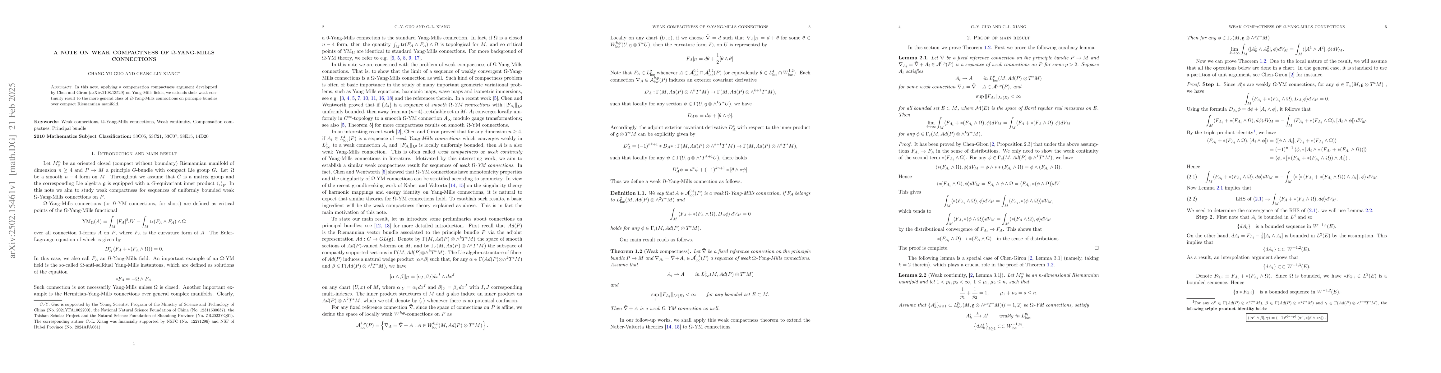 Thumbnail for A note on weak compactness of $Ω$-Yang-Mills connections