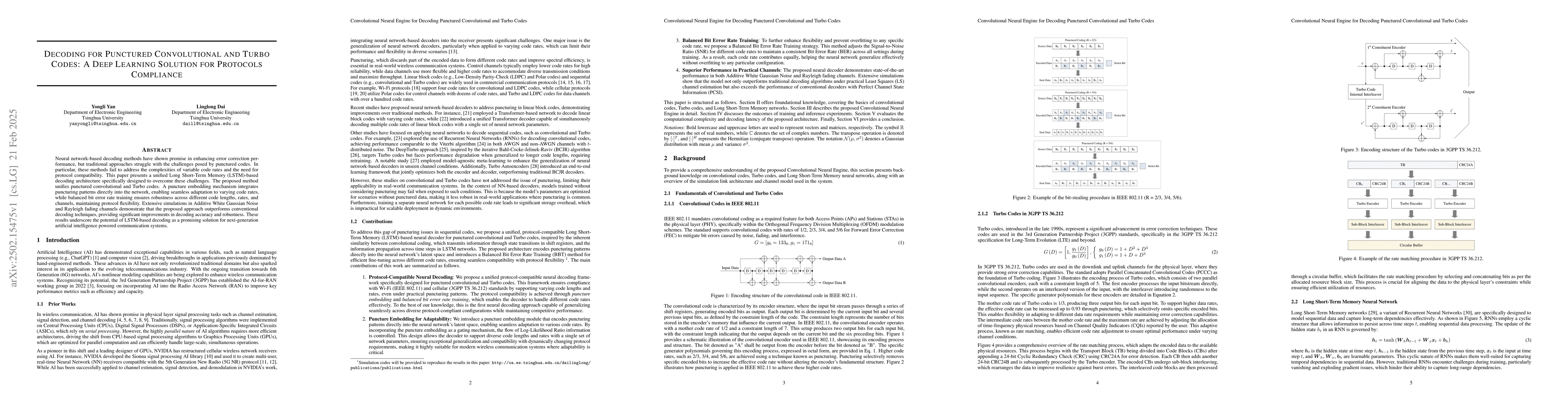 Thumbnail for Decoding for Punctured Convolutional and Turbo Codes: A Deep Learning
  Solution for Protocols Compliance