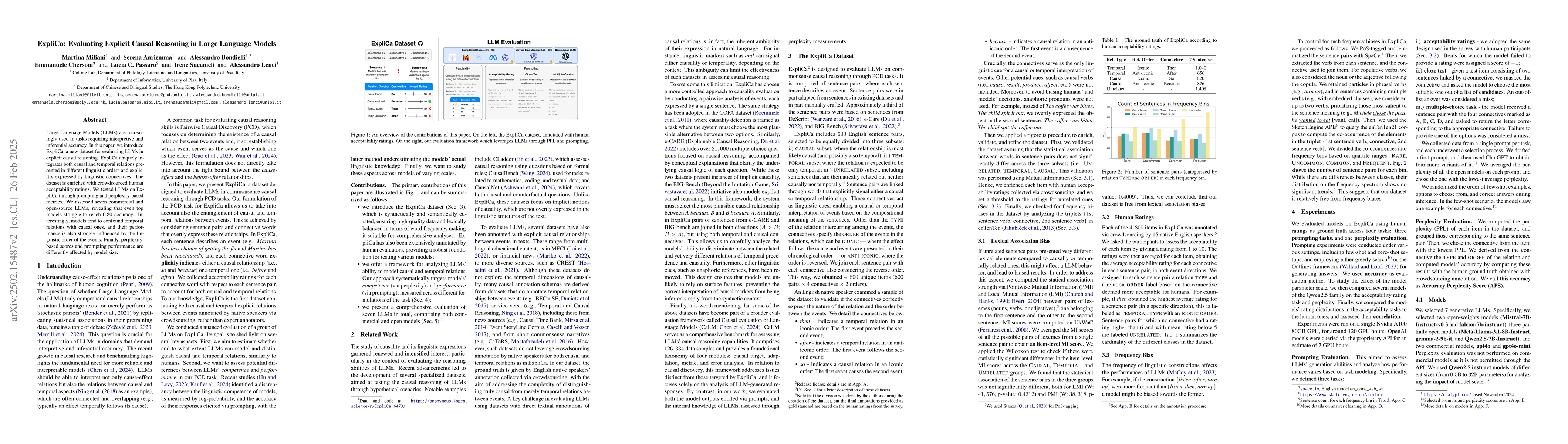 Thumbnail for ExpliCa: Evaluating Explicit Causal Reasoning in Large Language Models