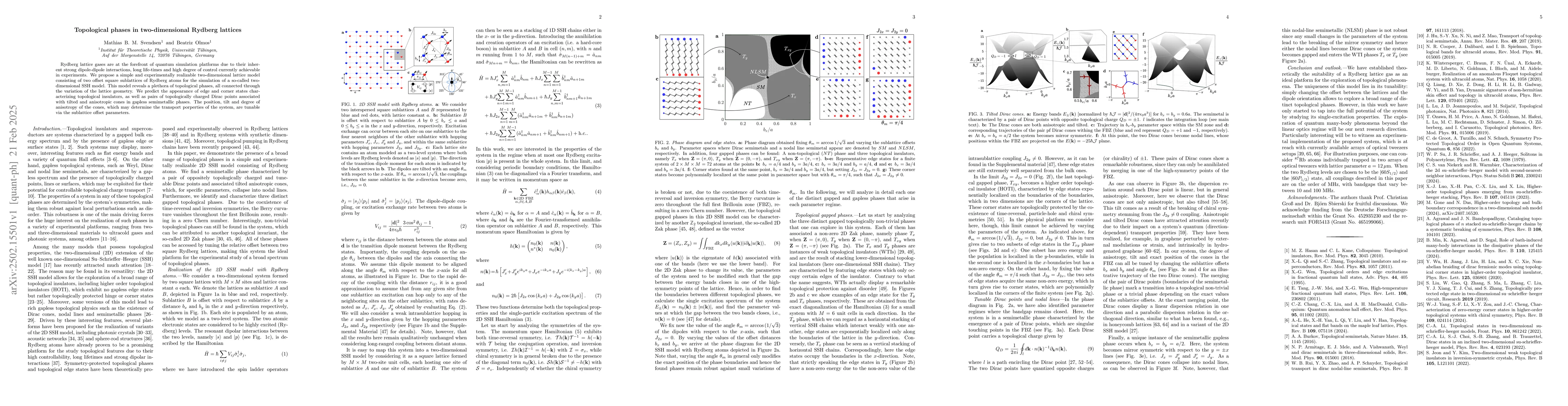 Thumbnail for Topological phases in two-dimensional Rydberg lattices