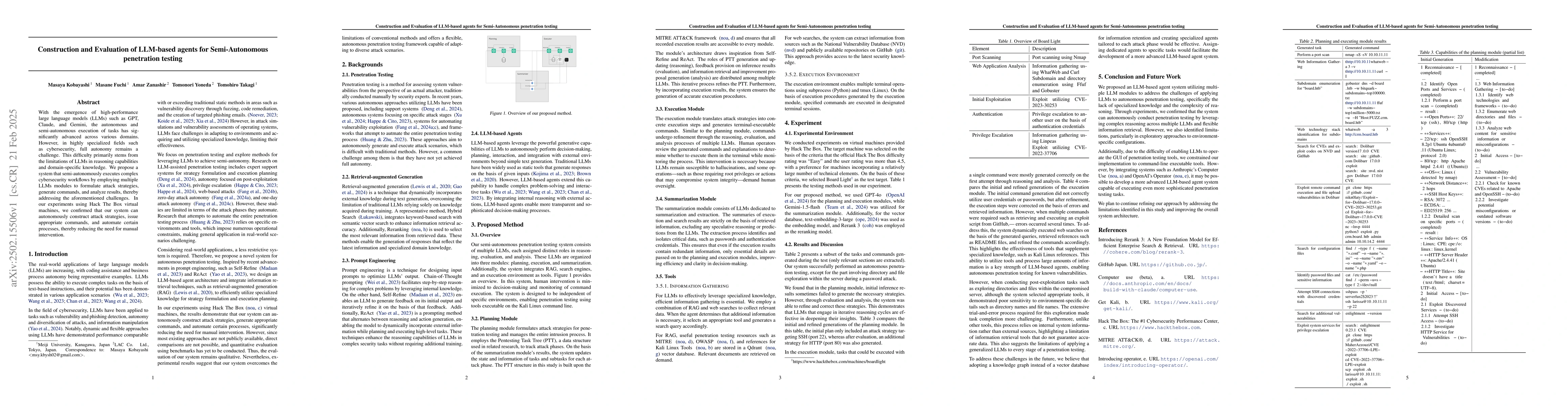 Thumbnail for Construction and Evaluation of LLM-based agents for Semi-Autonomous
  penetration testing