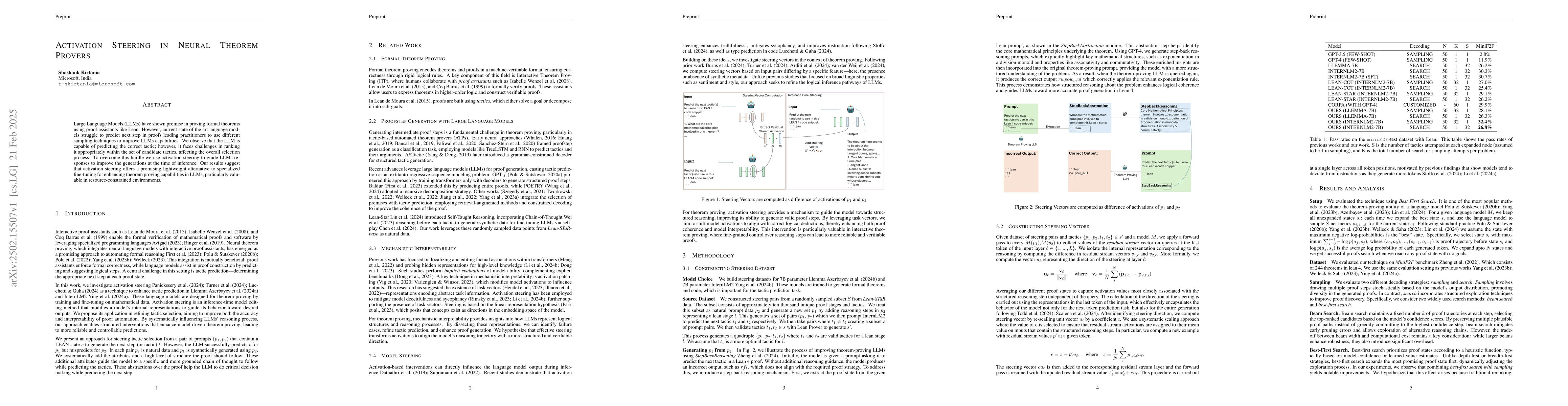 Thumbnail for Activation Steering in Neural Theorem Provers