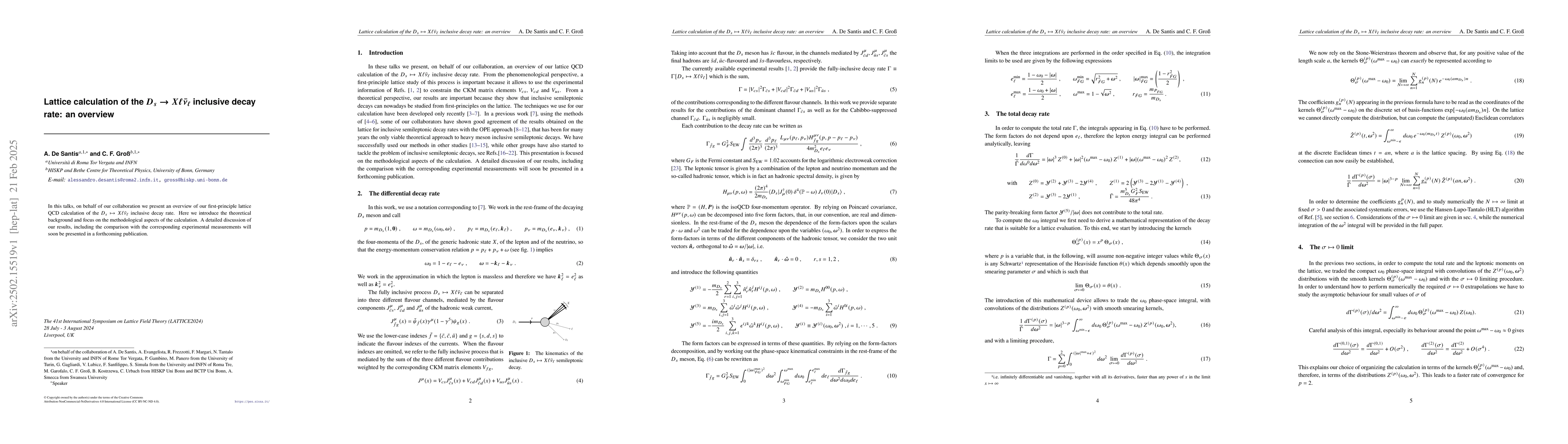 Thumbnail for Lattice calculation of the $D_s\mapsto X \ell \barν_\ell$ inclusive
  decay rate: an overview