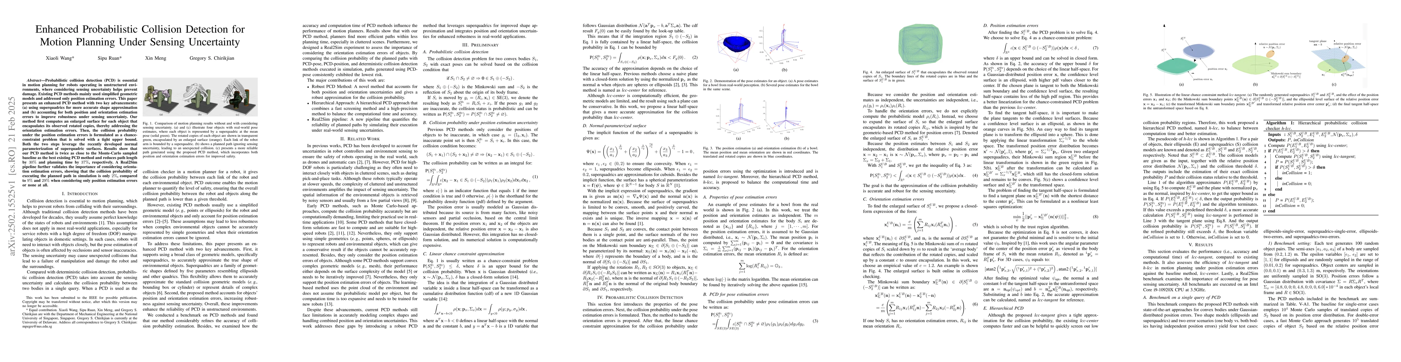 Thumbnail for Enhanced Probabilistic Collision Detection for Motion Planning Under
  Sensing Uncertainty