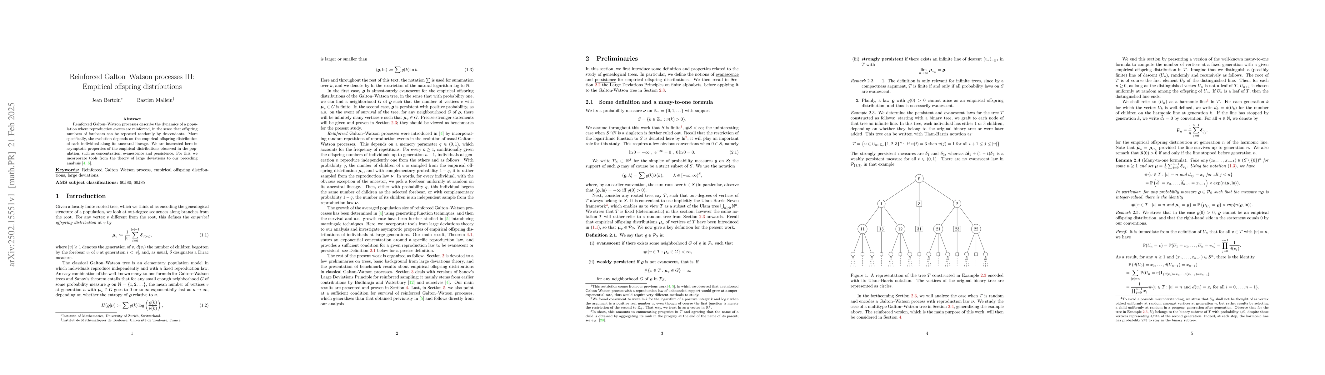 Thumbnail for Reinforced Galton--Watson processes III: Empirical offspring
  distributions