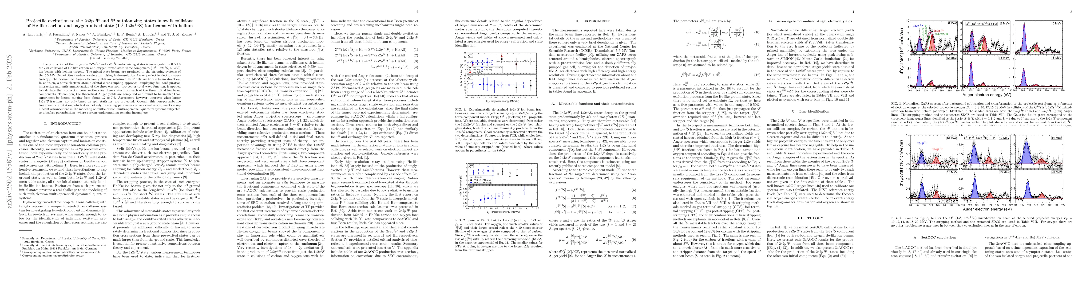 Thumbnail for Projectile excitation to the $\mathbf{2s2p}$ $\mathbf{^{3}\!P}$ and
  $\mathbf{^{1}\!P}$ autoionizing states in swift collisions of He-like carbon
  and oxygen mixed-state $\mathbf{(1s^2, 1s2s\,^{3,1}S)}$ ion beams with helium