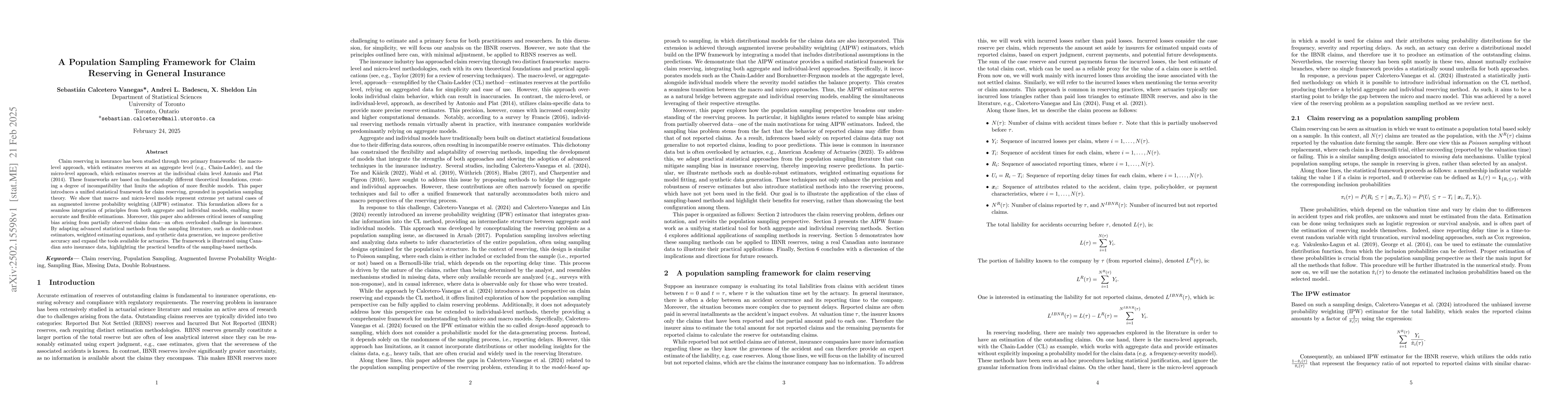 Thumbnail for A Population Sampling Framework for Claim Reserving in General Insurance