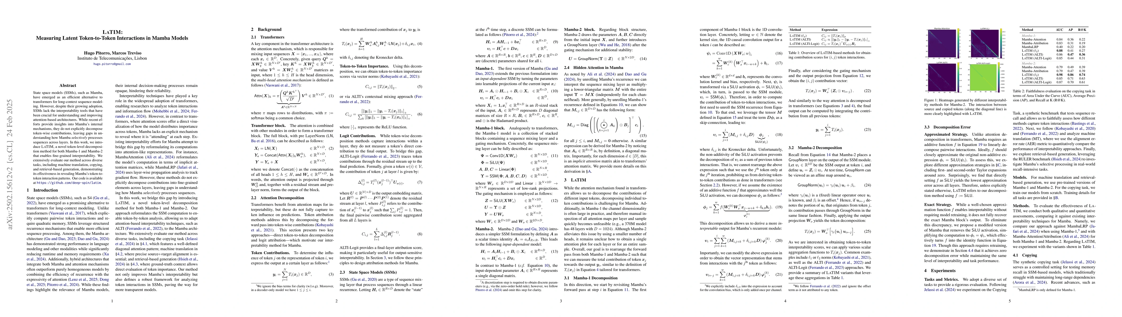 Thumbnail for LaTIM: Measuring Latent Token-to-Token Interactions in Mamba Models
