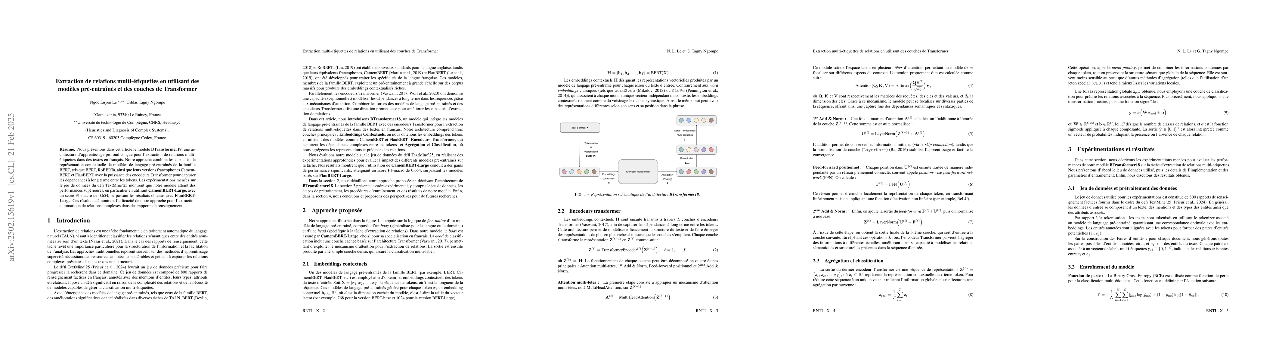 Thumbnail for Extraction multi-étiquettes de relations en utilisant des couches de
  Transformer