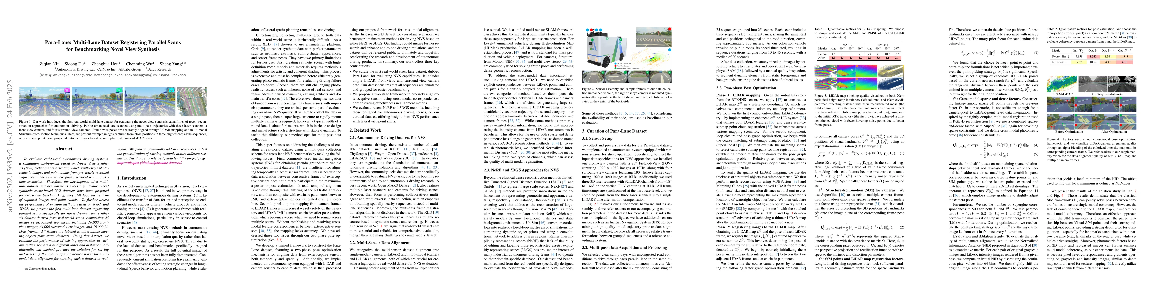 Thumbnail for Para-Lane: Multi-Lane Dataset Registering Parallel Scans for
  Benchmarking Novel View Synthesis