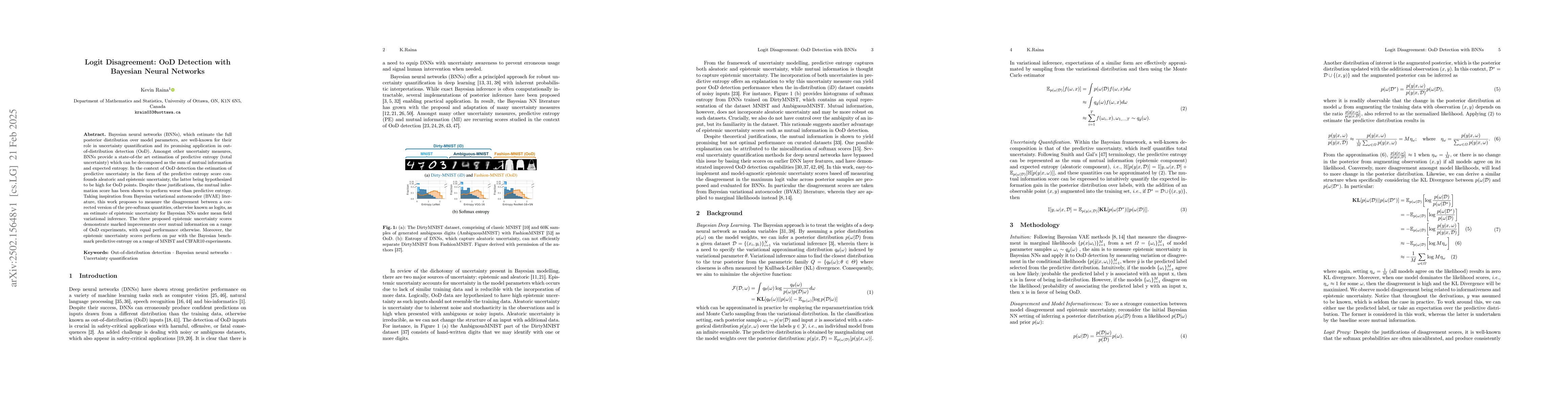 Thumbnail for Logit Disagreement: OoD Detection with Bayesian Neural Networks