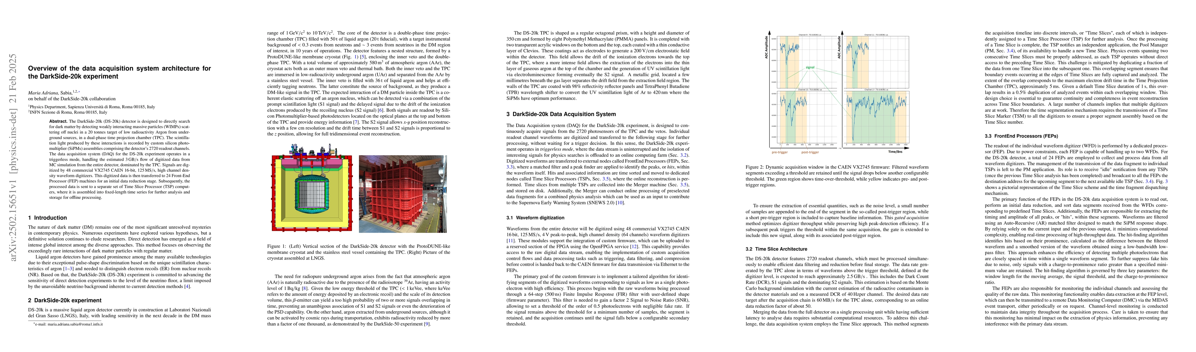 Thumbnail for Overview of the data acquisition system architecture for the
  DarkSide-20k experiment