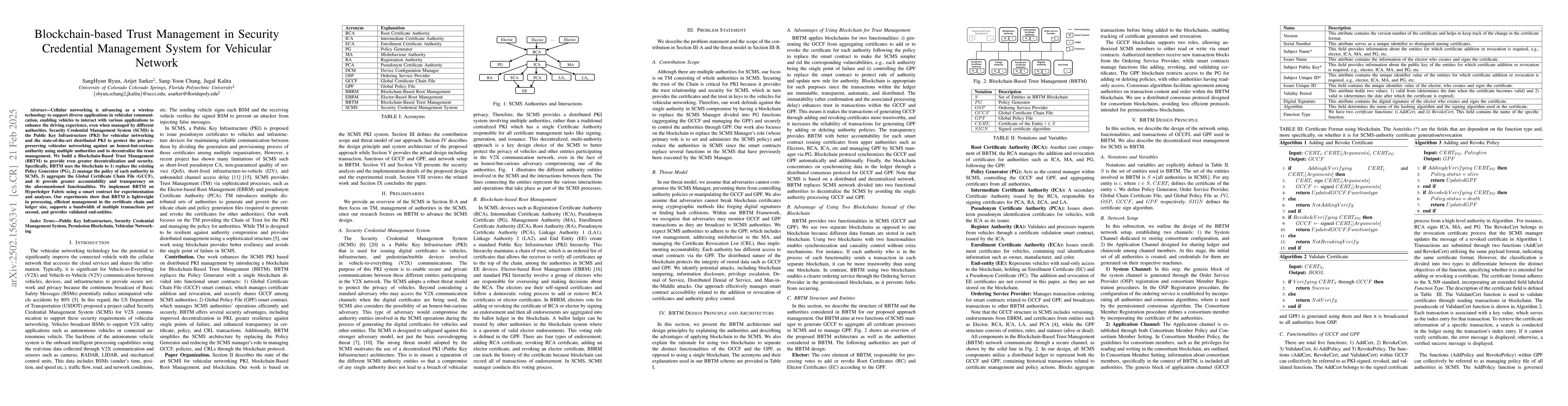 Thumbnail for Blockchain-based Trust Management in Security Credential Management
  System for Vehicular Network