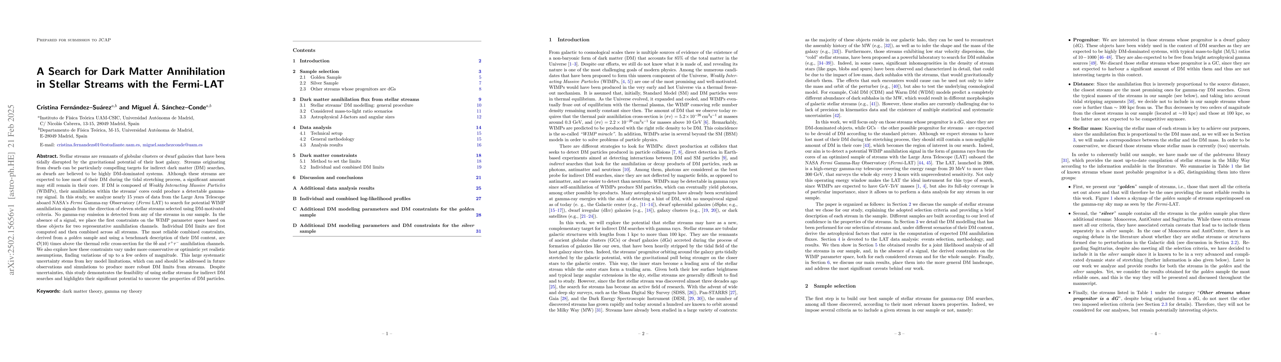 Thumbnail for A Search for Dark Matter Annihilation in Stellar Streams with the
  Fermi-LAT