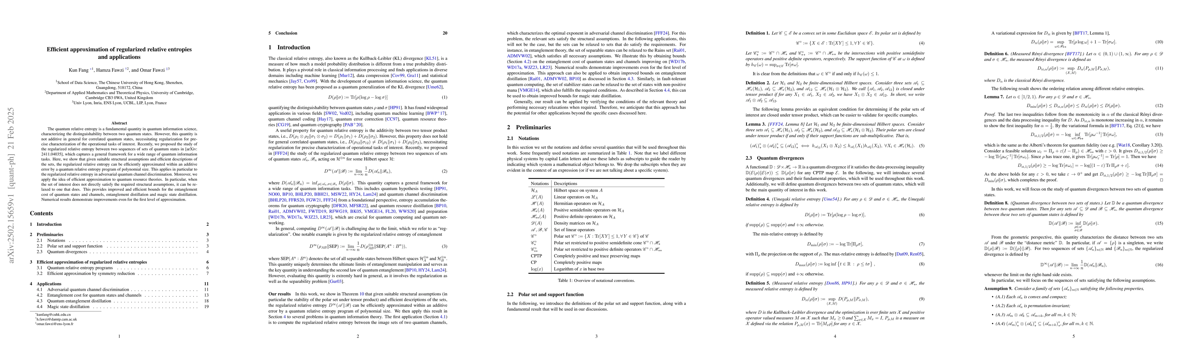 Thumbnail for Efficient approximation of regularized relative entropies and
  applications