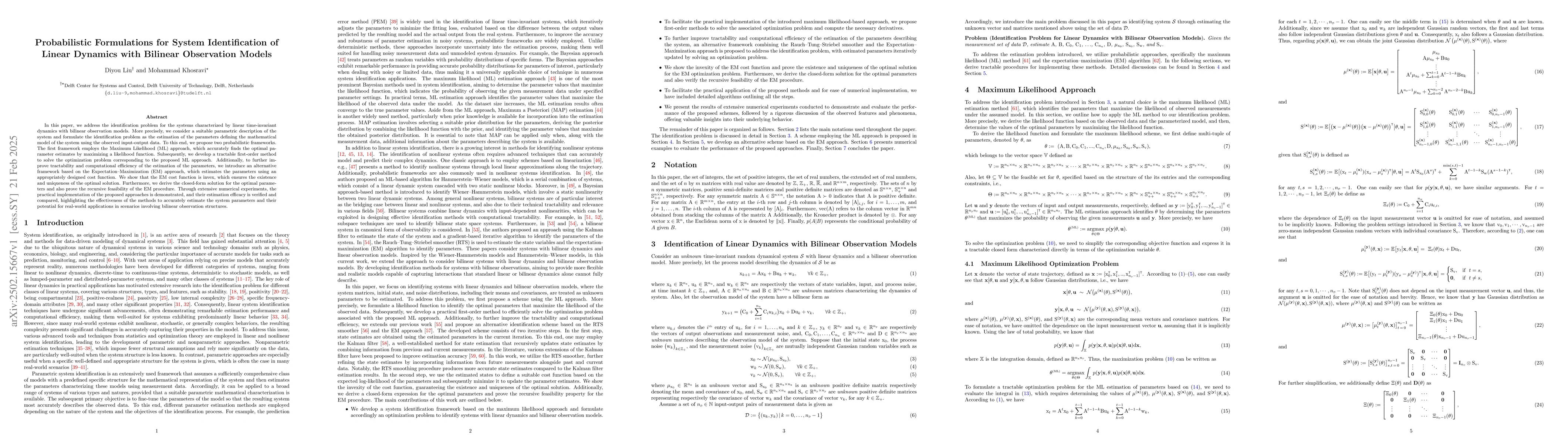 Thumbnail for Probabilistic Formulations for System Identification of Linear Dynamics
  with Bilinear Observation Models