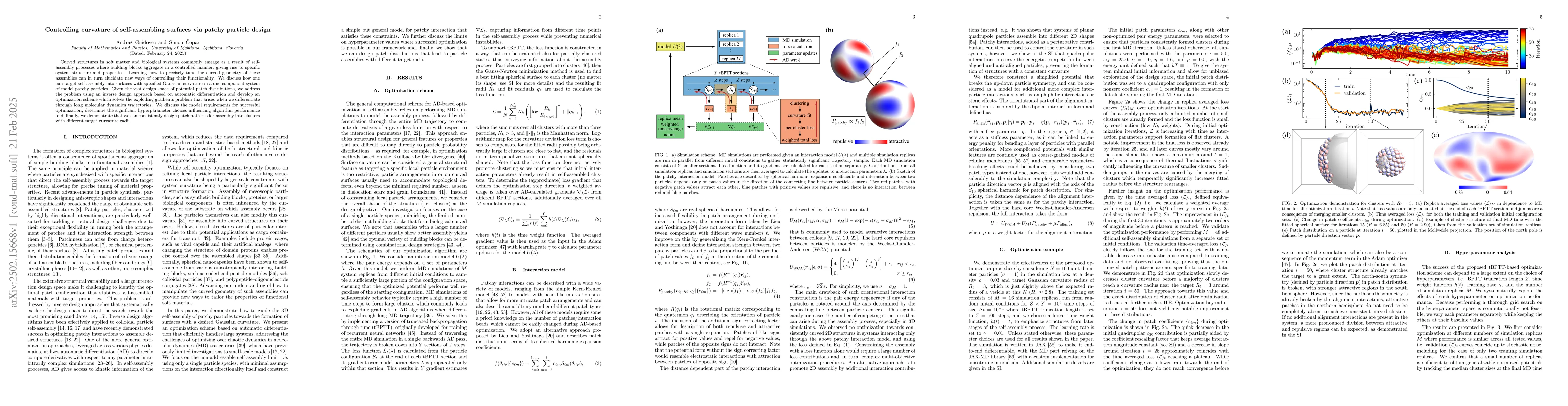 Thumbnail for Controlling curvature of self-assembling surfaces via patchy particle
  design