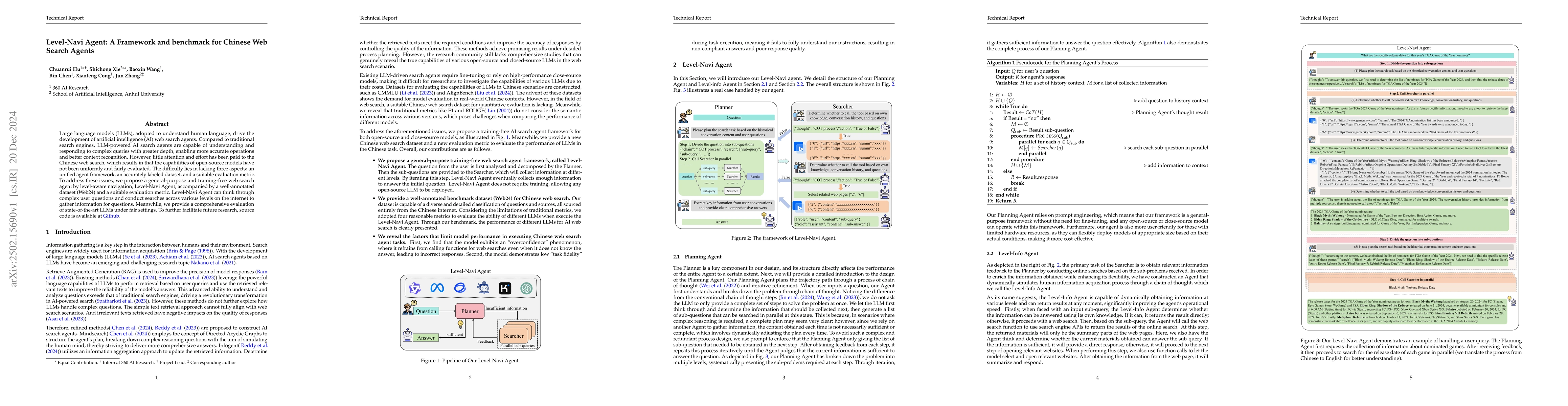 Thumbnail for Level-Navi Agent: A Framework and benchmark for Chinese Web Search
  Agents