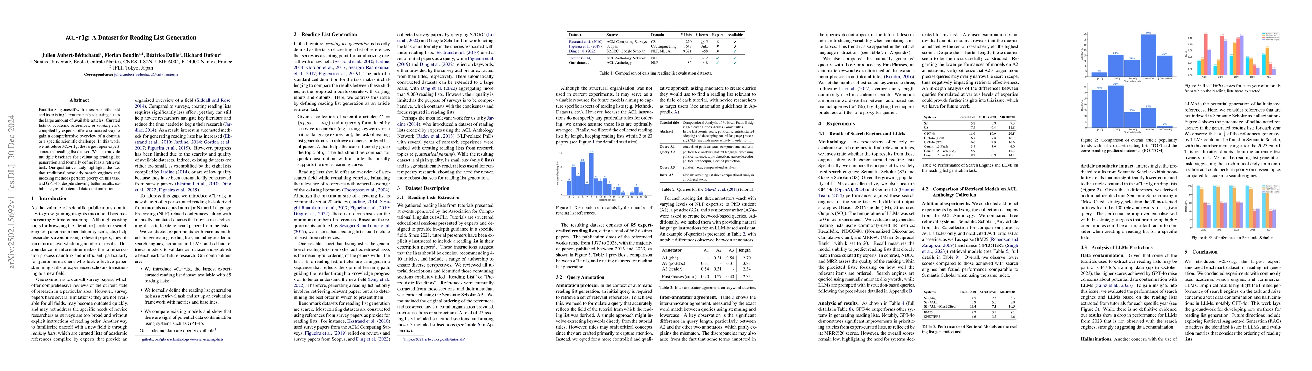 Thumbnail for ACL-rlg: A Dataset for Reading List Generation