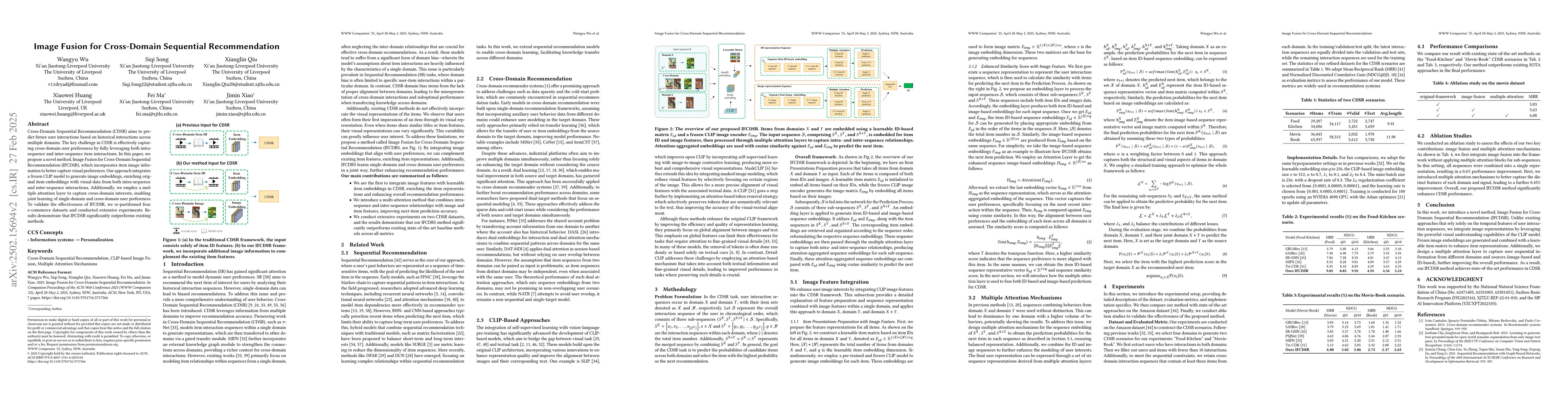 Thumbnail for Image Fusion for Cross-Domain Sequential Recommendation