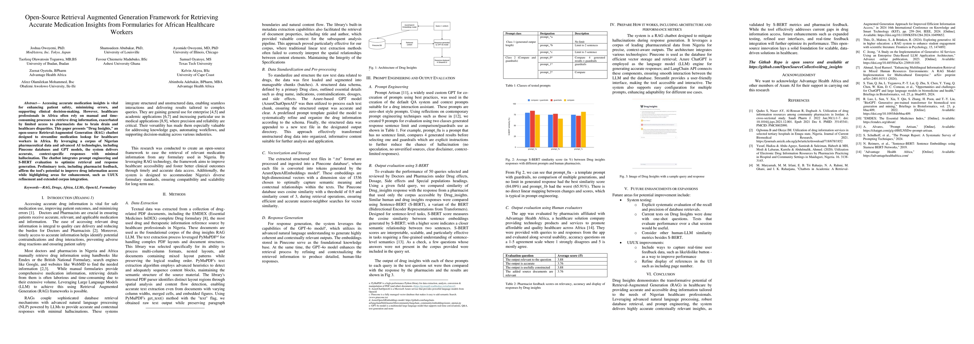 Thumbnail for Open-Source Retrieval Augmented Generation Framework for Retrieving
  Accurate Medication Insights from Formularies for African Healthcare Workers
