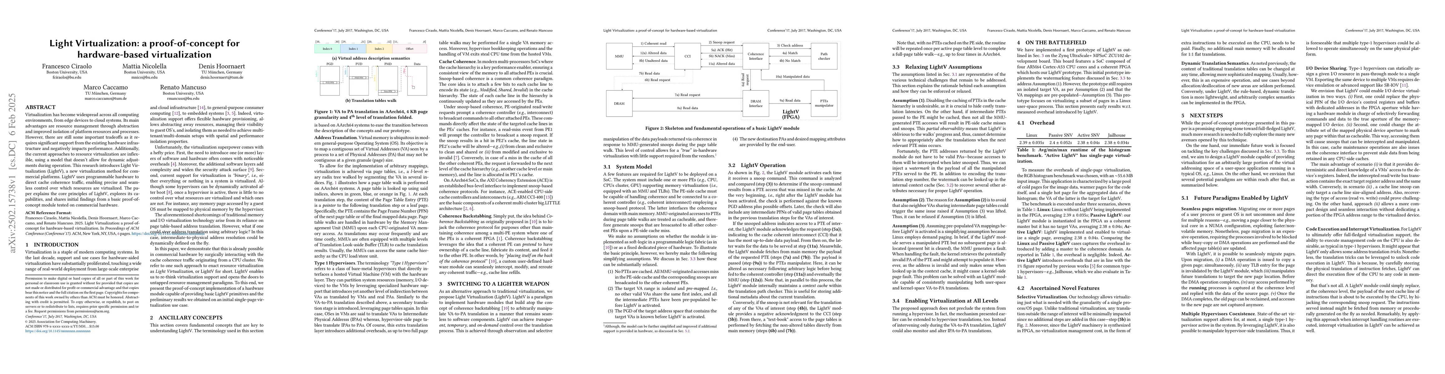 Thumbnail for Light Virtualization: a proof-of-concept for hardware-based
  virtualization