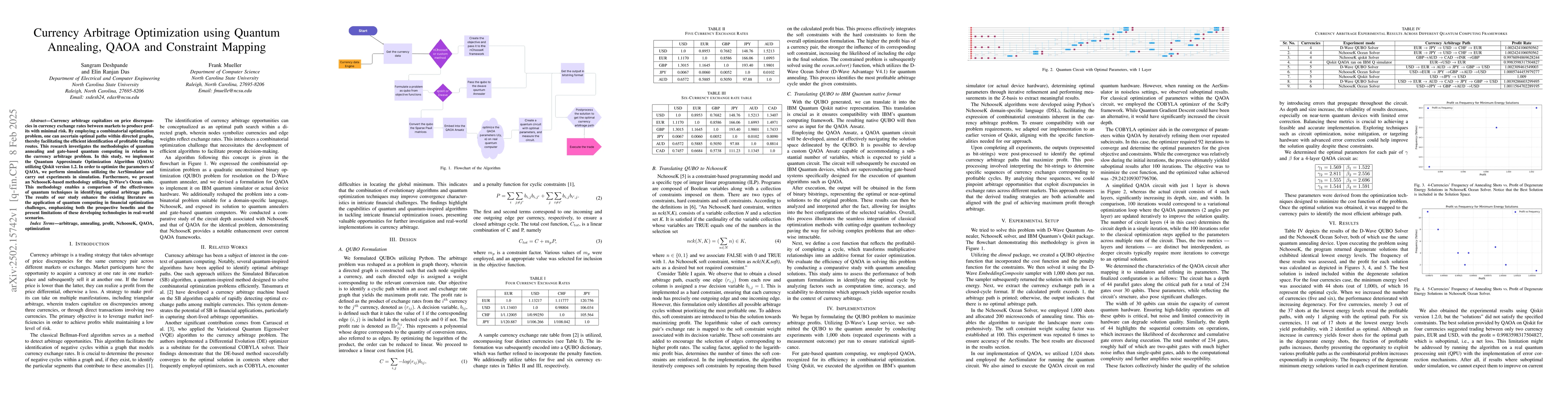 Thumbnail for Currency Arbitrage Optimization using Quantum Annealing, QAOA and
  Constraint Mapping