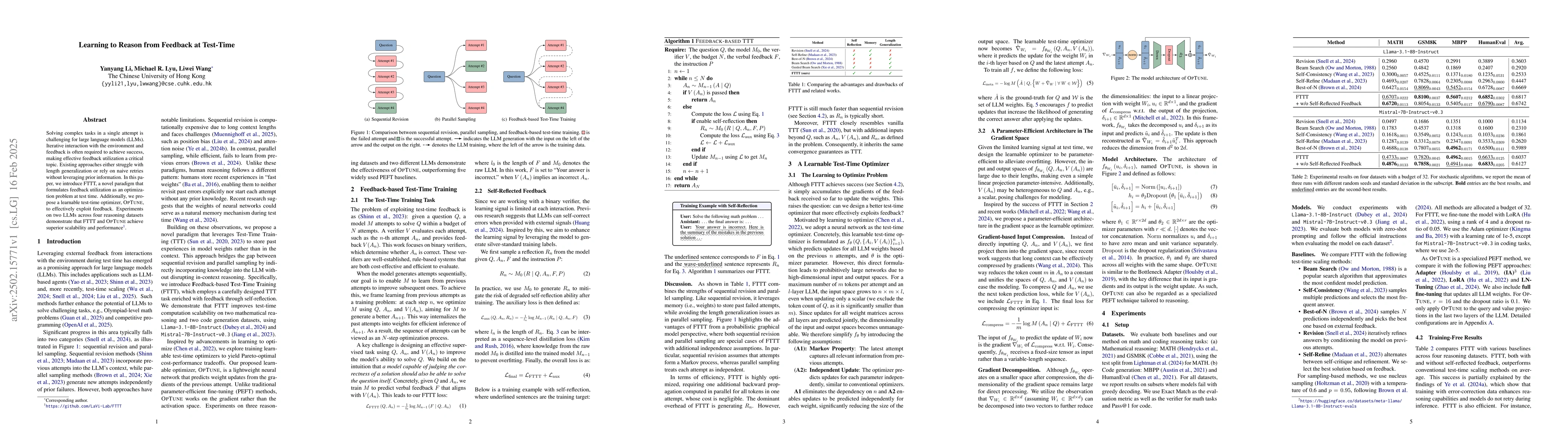 Thumbnail for Learning to Reason from Feedback at Test-Time