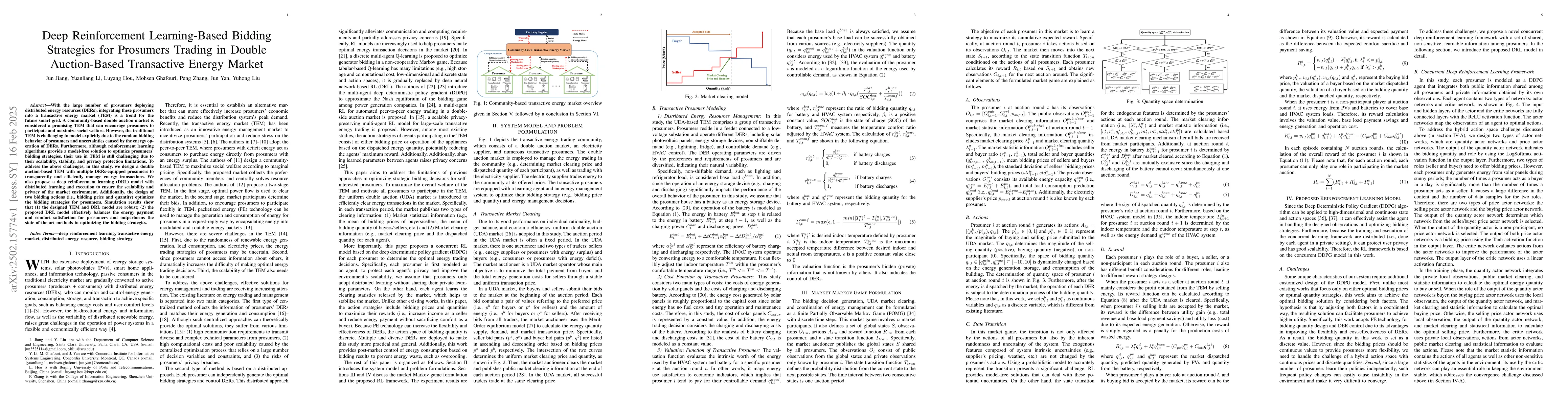 Thumbnail for Deep Reinforcement Learning-Based Bidding Strategies for Prosumers
  Trading in Double Auction-Based Transactive Energy Market
