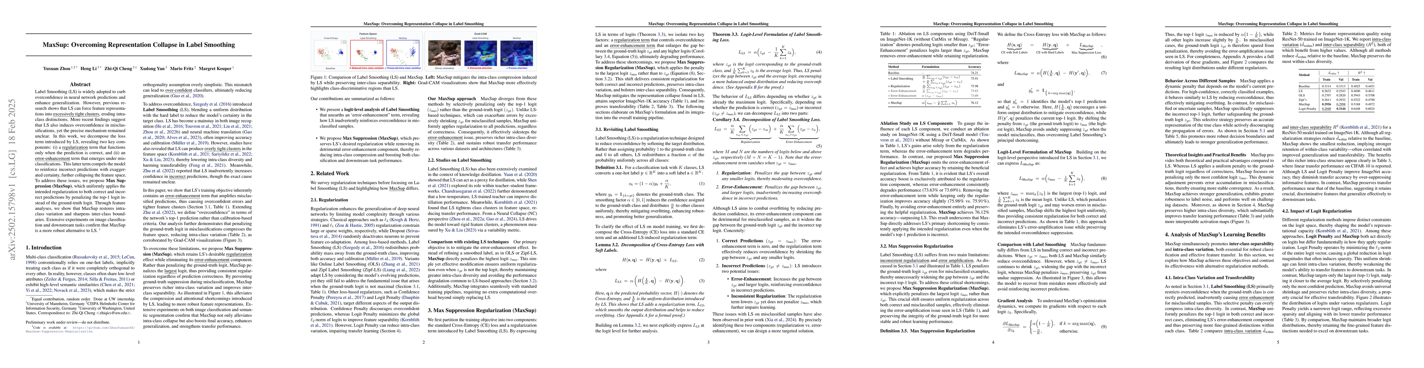 Thumbnail for MaxSup: Overcoming Representation Collapse in Label Smoothing