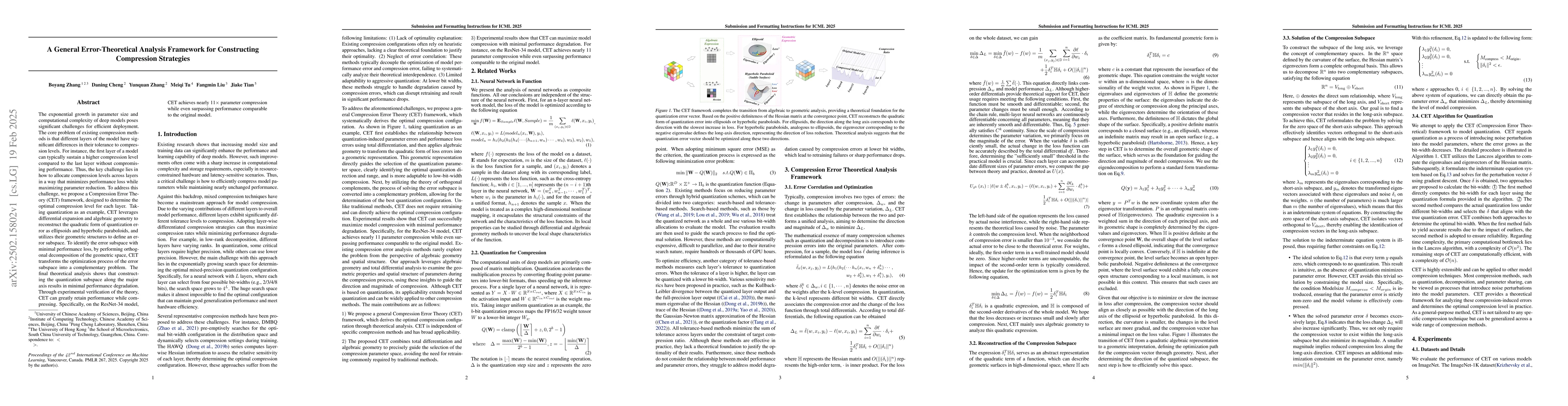 Thumbnail for A General Error-Theoretical Analysis Framework for Constructing
  Compression Strategies