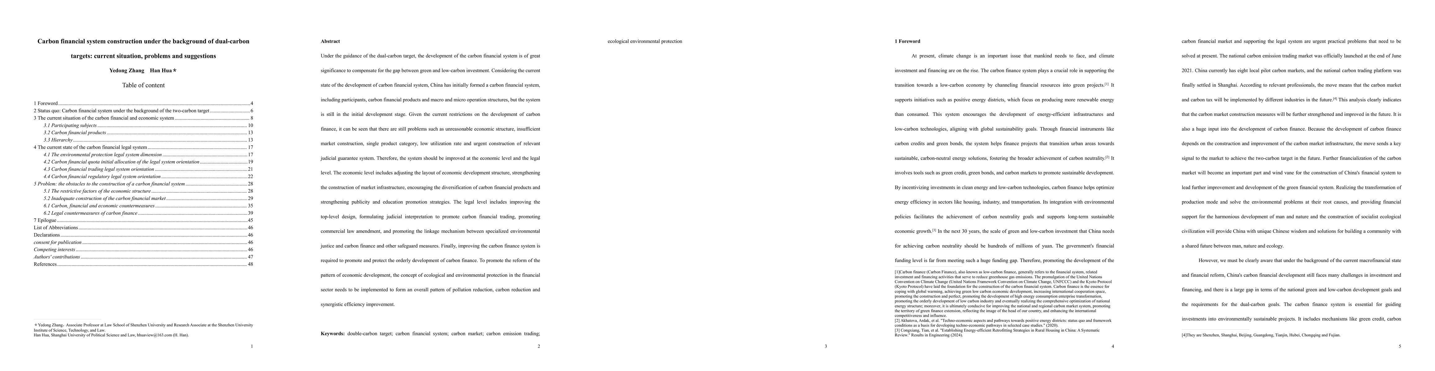 Thumbnail for Carbon financial system construction under the background of dual-carbon
  targets: current situation, problems and suggestions