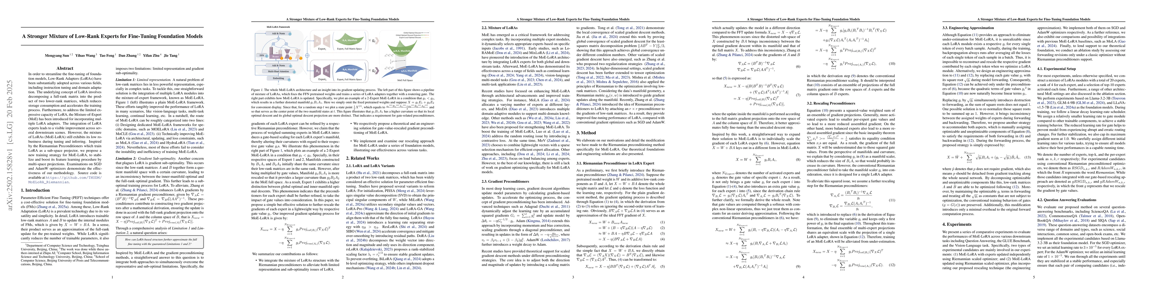 Thumbnail for A Stronger Mixture of Low-Rank Experts for Fine-Tuning Foundation Models