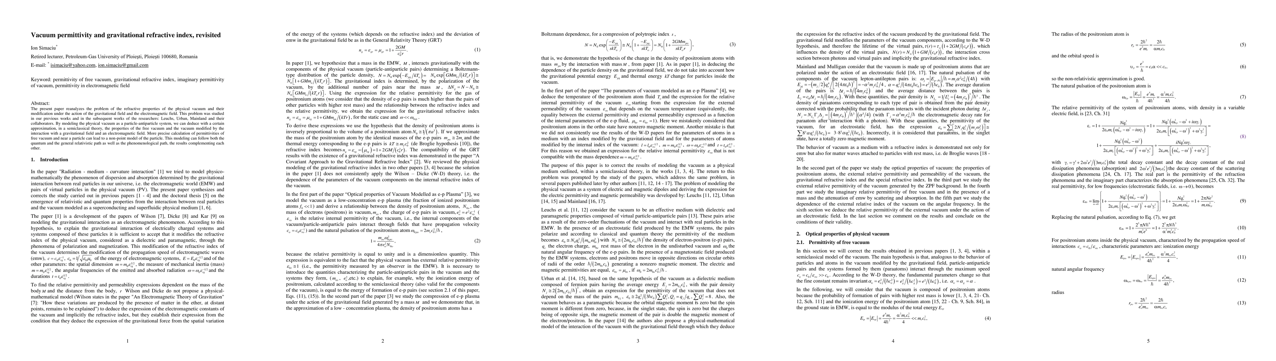Thumbnail for Vacuum permittivity and gravitational refractive index revisited