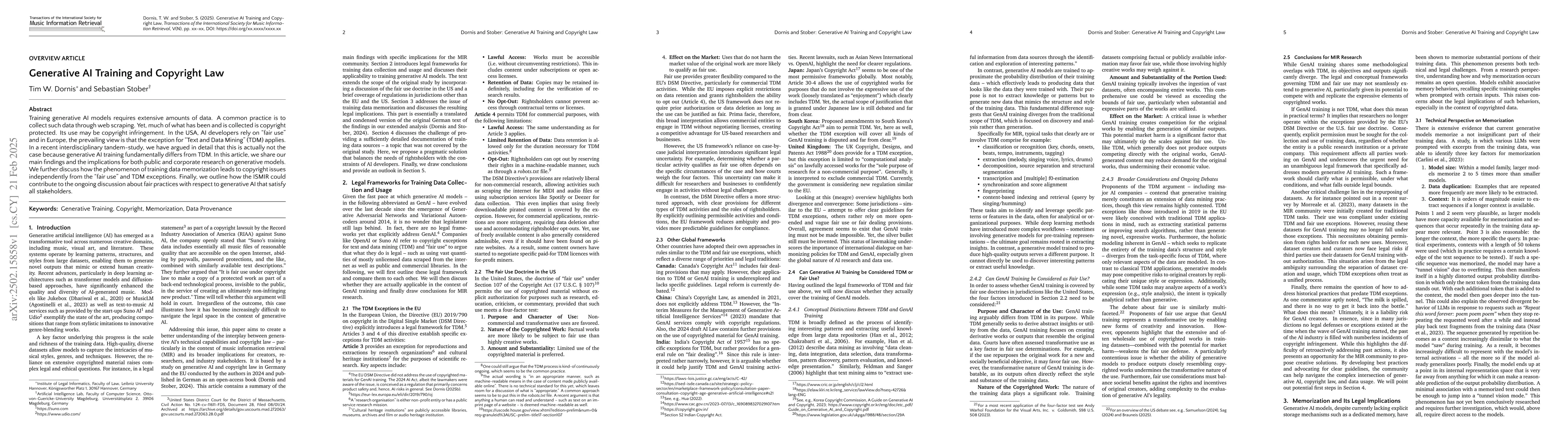 Thumbnail for Generative AI Training and Copyright Law