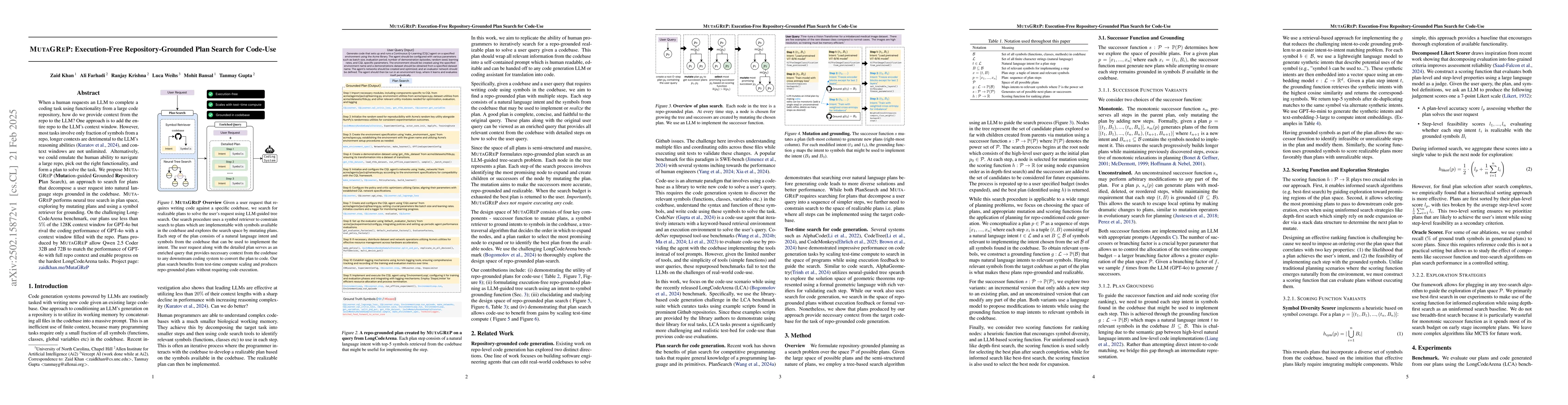 Thumbnail for MutaGReP: Execution-Free Repository-Grounded Plan Search for Code-Use